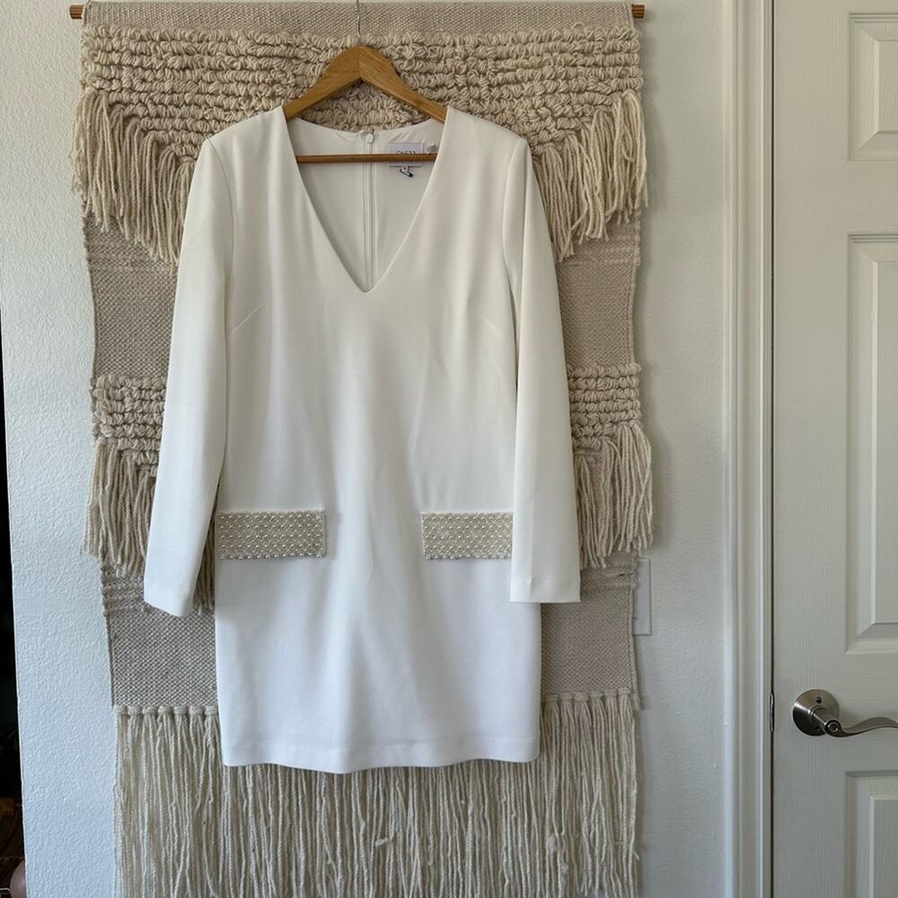 One33 Social Beaded White Mini Dress